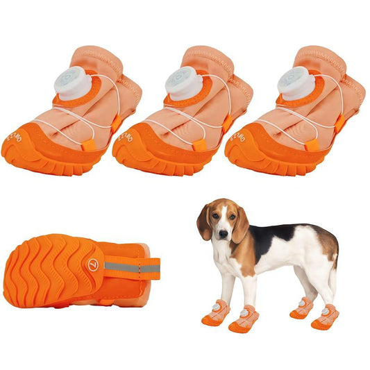Dog Shoes for Large Small Medium Dogs, Breathable Mesh Dog Boots & Paw Protectors for Summer Hot Pavement Winter Snow, Secure-Fitting Waterproof Anti-Slip Dog Booties for Hiking Hardwood Floors