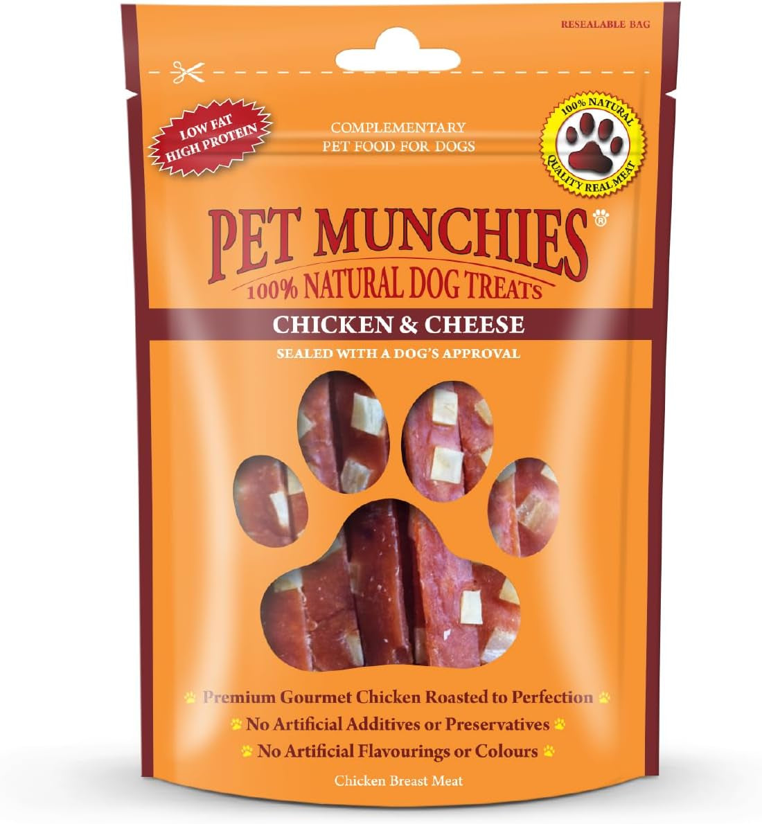 Pet Munchies Chicken and Cheese Dog Treats, Premium Dog Chews with Natural Real