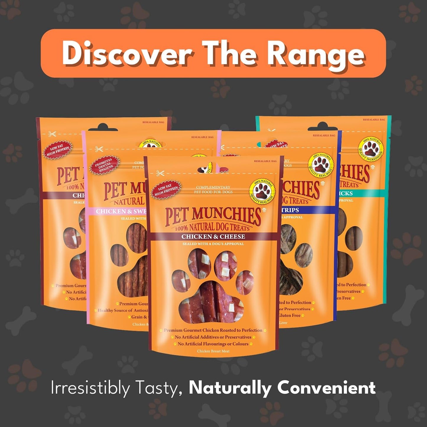 Pet Munchies Chicken and Cheese Dog Treats, Premium Dog Chews with Natural Real